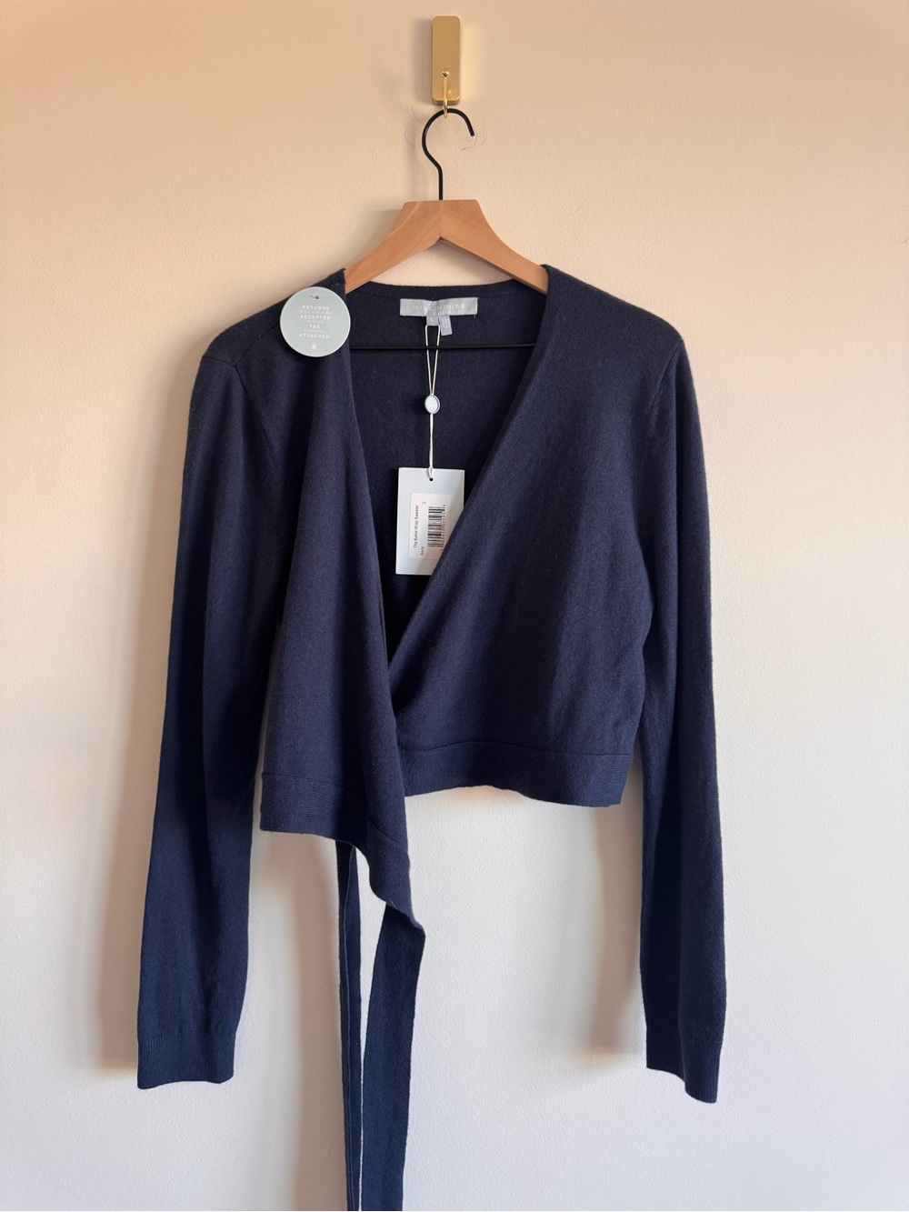 Hill House | 100% Merino Wool Navy Ballet Wrap Sweater ~ New w/ Tags Large - Picture 4 of 7